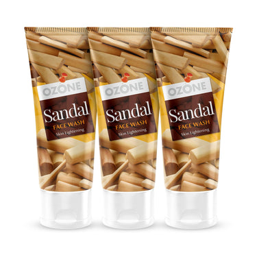 Ozone Sandal Face Wash | Enriched with Sandalwood | For All Skin Type Anti-Pollution, Cleansing, Soft, Smooth & Uneven Skin Tone | For Men & Women | 60ml (Pack of 3)